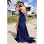 Amelia Couture 3044 Gem-Adorned One Shoulder High Leg Formal Gown