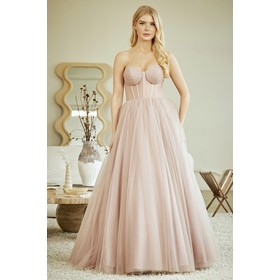 Amelia Couture 6202 Bandeau Corset A-Line Gown