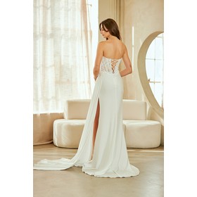 Amelia Couture 2076 Embellished Tube Style Slit Evening Wear