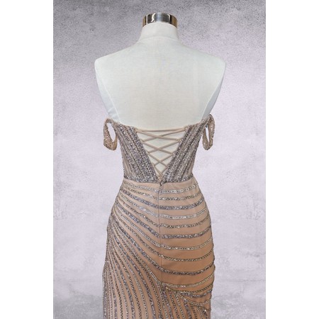 Amelia Couture TM1029 Rhinestone Off Shoulder Slit Formal Evening Gown