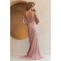 Amelia Couture TM1029 Rhinestone Off Shoulder Slit Formal Evening Gown