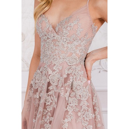 Amelia Couture TM1006 Decorative Sleeveless High Leg Evening Wear