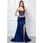 Amelia Couture 4049 Beaded Satin Bare Shoulder Slit Gown Style 4049