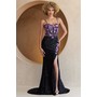 Amelia Couture 7061 Floral Detailed Sparkle Slit Evening Wear