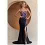 Amelia Couture 7061 Floral Detailed Sparkle Slit Evening Wear