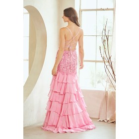 Amelia Couture 7085 Embellished Sleeveless Tiered Gown