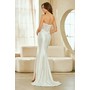 Amelia Couture 9077 Lace Silk Bare Shoulder Slit Formal Gown