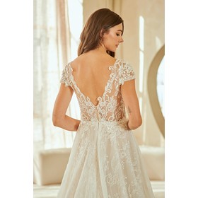 Amelia Couture 2142 Delicate Detail Short Sleeve Bridal Evening Wear
