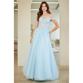 Amelia Couture 8064 Glitter Off Shoulder Princess Gown