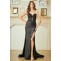 Amelia Couture 7083 Embellished Tube Style Slit Evening Wear Style 708