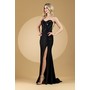 Amelia Couture 7052 Lace Detail Bare Shoulder Corset Slit Evening Wear