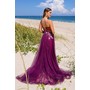 Amelia Couture 4031 Applique Bandeau Princess Cut Slit Evening Wear