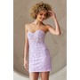 Amelia Couture 7053S Lace Detail Short Bare Shoulder Gown