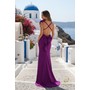 Terani 261P6061 Halter Neck Stretch Twill Slim Fit Gown