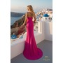 Terani 261P6076 Curved Bodice Scuba Bodycon Formal Gown With Split