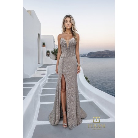 Terani 261P6118 Sweetheart Intricate Bodycon Evening Wear With Split