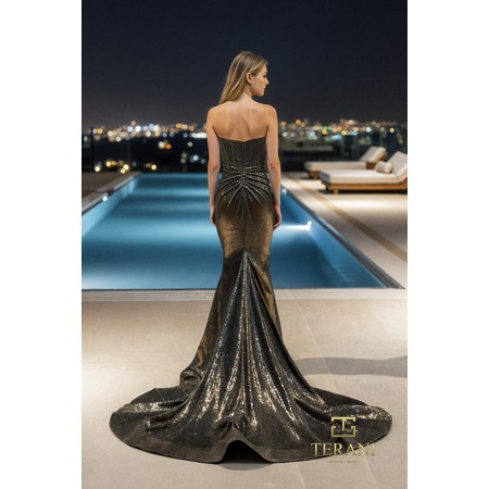 Terani 261P6160 Sweetheart Sequin Jersey Fishtail Gown With Split