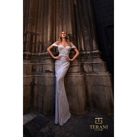 Terani 261P6161 Off-Shoulder Sweetheart Organza & Embroidered Bodycon 