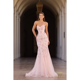 Terani 261P6193 Sweetheart Beaded Tulle Fit And Flare Formal Evening G