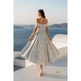 Terani 261C6515 Drop Shoulder Jacquard Fit & Flare Evening Wear