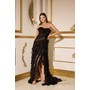 Terani 252E5537 Bare Shoulder Chiffon Formal Gown With Straight Neckli