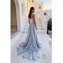 Terani 261E6195 Straight Neck Crepe Back Satin Princess Cut Gown