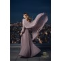 Terani 261E6206 One Side Chiffon Flowing Formal Gown With Long Sleeve