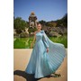 Terani 261E6206 One Side Chiffon Flowing Formal Gown With Long Sleeve