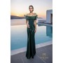 Terani 261E6235 Off-Shoulder Crepe Back Lustrous Fit And Flare Evening