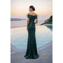 Terani 261E6235 Off-Shoulder Crepe Back Lustrous Fit And Flare Evening