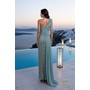 Terani 261E6257 Grecian One-Shoulder Matte Lustrous & Detailed Column 