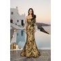 Terani 261E6275 Asymmetric One Side Brocade Trumpet Formal Evening Gow