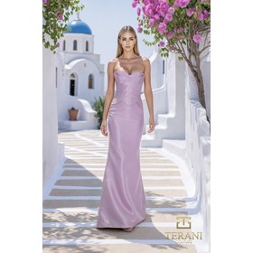 Terani 261E6292 Heart-Shaped Mikado Column Formal Gown