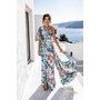 Terani 261E6646 Asymmetric Printed Chiffon Column Formal Gown With Flu