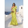 Terani 261E6678 Ruffled One-Shoulder Jacquard Fishtail Gown With Split