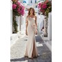 Terani 261E6698 Straight Neck Stretch Mikado Trumpet Evening Wear