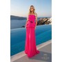 Terani 261E6755 Straight Neck Chiffon & Crepe Flared Formal Gown