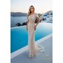 Terani 261GL6756 Asymmetric Off-Shoulder Jeweled Tulle Bodycon Evening