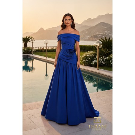 Terani 261M6419 Exposed Shoulder Matte Tafetta Ballgown