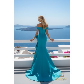 Terani 261M6431 Off-Shoulder Stretch Mikado Princess Cut Formal Evenin