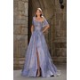 Terani 261M6453 Off-Shoulder Jacquard Flared Ballgown With Shawl Sleev