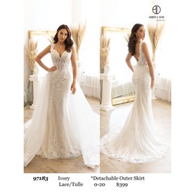 Abby Paris AP-97183 Lace Mesh Formal Evening Gown