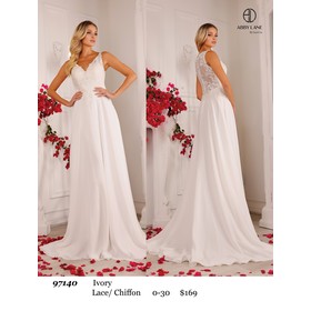 Abby Paris AP-97140 Detailed Chiffon Gown