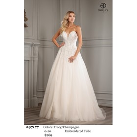 Abby Paris AP-97177 Embrdrd Detailed Sheer Overlay Formal Gown