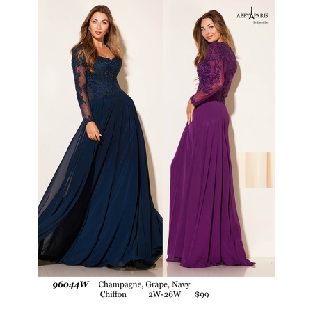 Abby Paris AP-96044W Chiffon Formal Evening Gown Style 9604