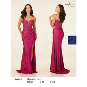 Abby Paris AP-90313 Jersey Formal Evening Gown