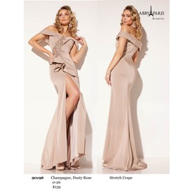 Abby Paris AP-90196 Stretch Crepe Formal Evening Gown