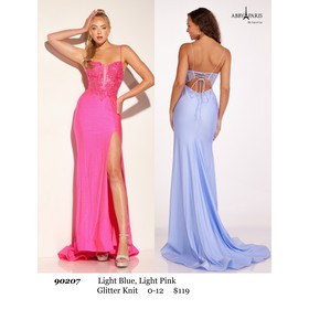 Abby Paris AP-90207 Shimmering Knit Formal Evening Gown