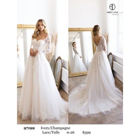 Abby Paris AP-97199 Lace Sheer Overlay Gown Style 9719