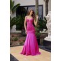 Nox Anabel E1532 Lace Detail Satin V-Neck Formal Evening Gown